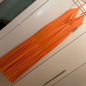 Vintage sherbet colored halter gown ✨